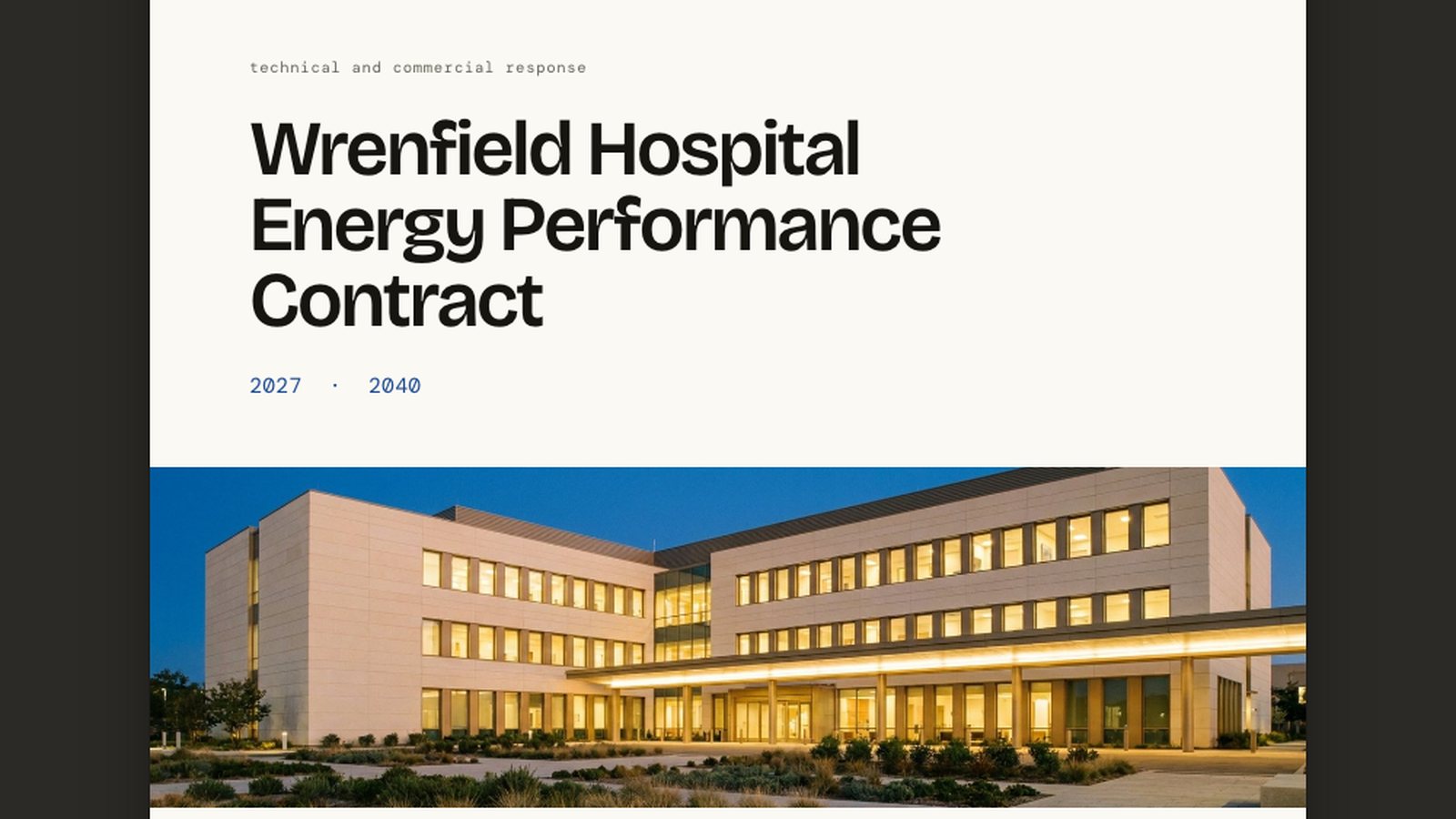 Wrenfield · Tender response · Sample project