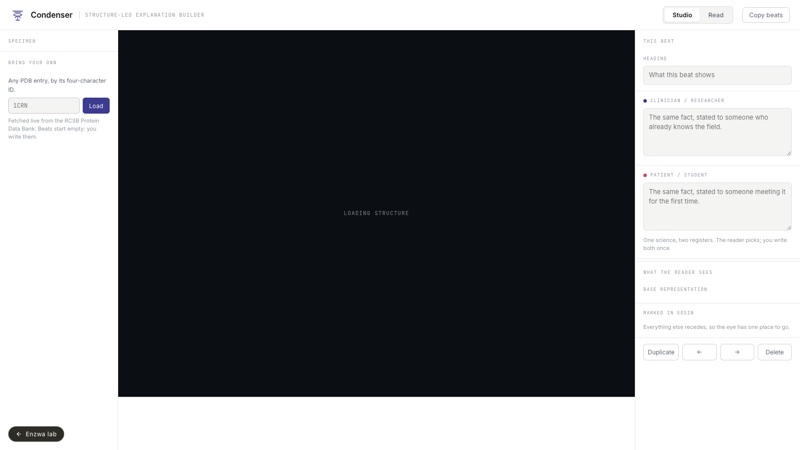 Condenser interactive page
