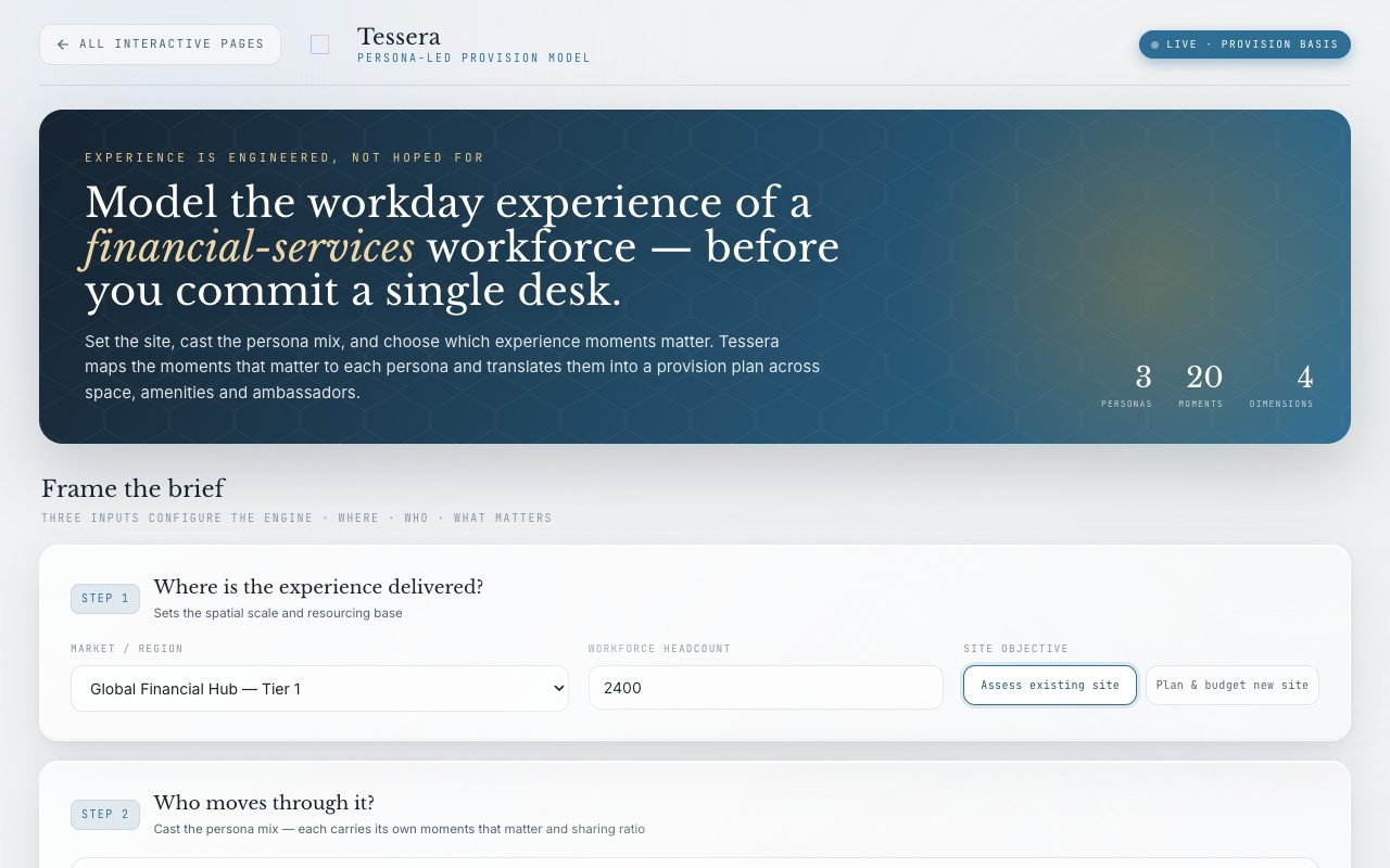 Tessera interactive page