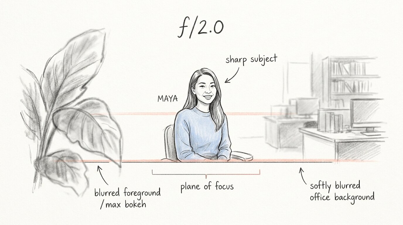 Shallow depth of field diagram